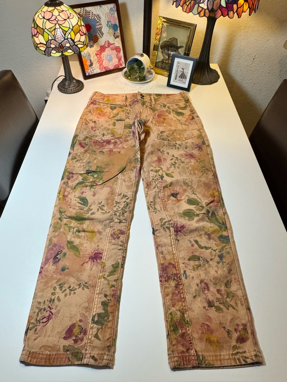 Pilcro Anthropologie The Wanderer Floral Button-Fly Pants Jeans size 27 - Picture 3 of 13
